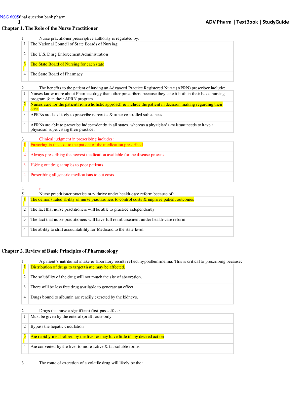 Preview image for NSG 6005 FINAL EXAM TEST BANK (PHARM)